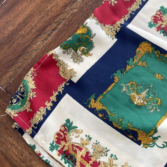 Versace Shirt Womens XL Multicolor Baroque Print Allover Button Down - Picture 8 of 11